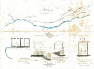 1. Planimetria della roggia che anima il mulino Urbani (1870)