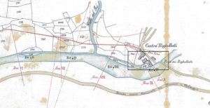 2. Particolare della planimetria del progetto dell’ing. V. Monico (1896) – focus sul mulino ai Righellati