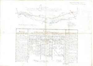 2. Planimetria dimostrante il corso della roggia del Mulino dei Sandri dell’ing. L. Dalle Ore (1875)