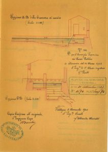 5. Progetto dell’ing. A. Marzotto (1904) – particolare della camera di carico, della condotta forzata e dell’edificio motore
