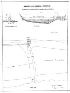 6. Progetto dell’ing. G. Richter (1932) -la nuova briglia di presa sull’Agno